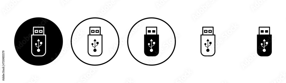 Usb icon set. Flash disk icon vector Usb icon set. Flash disk icon vector