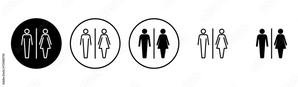 Toilet icon set. restrooms icon vector. bathroom sign. wc, lavatory - obrazy, fototapety, plakaty 
