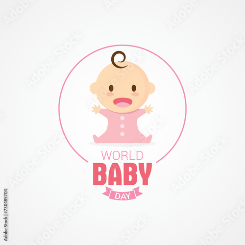 World Baby Day Vector Illustration. Suitable for greeting card, poster and banner. Recognizes the wonders and joys that babies bring to our lives and highlights the importance of their well-being.