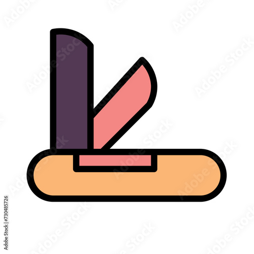 Army Camping Knife Filled Outline Icon