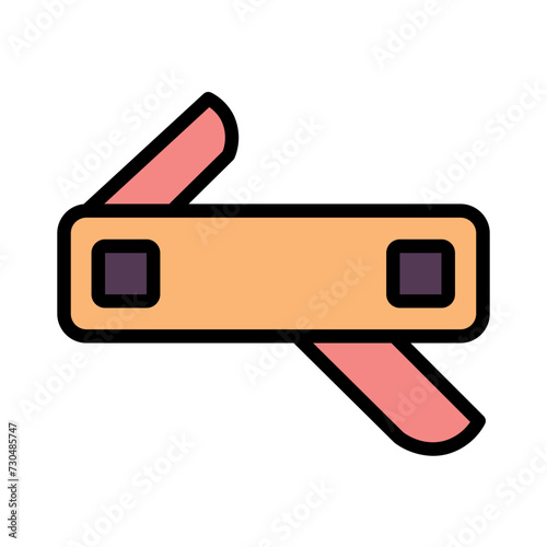 Army Camping Knife Filled Outline Icon