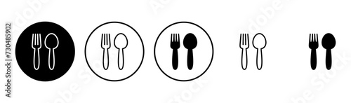 spoon and fork icon set. spoon, fork and knife icon vector. restaurant icon