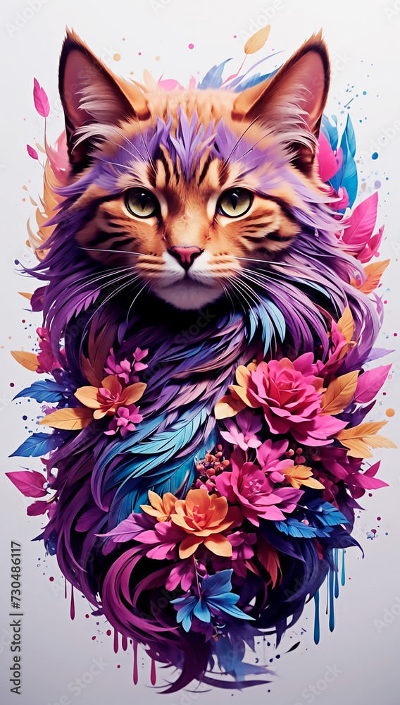 abstract female cat print