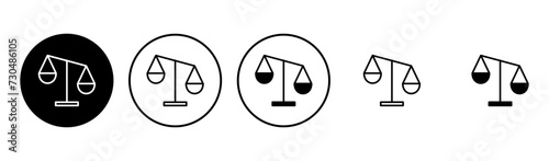 Scales icon set . Law scale icon. Justice sign
