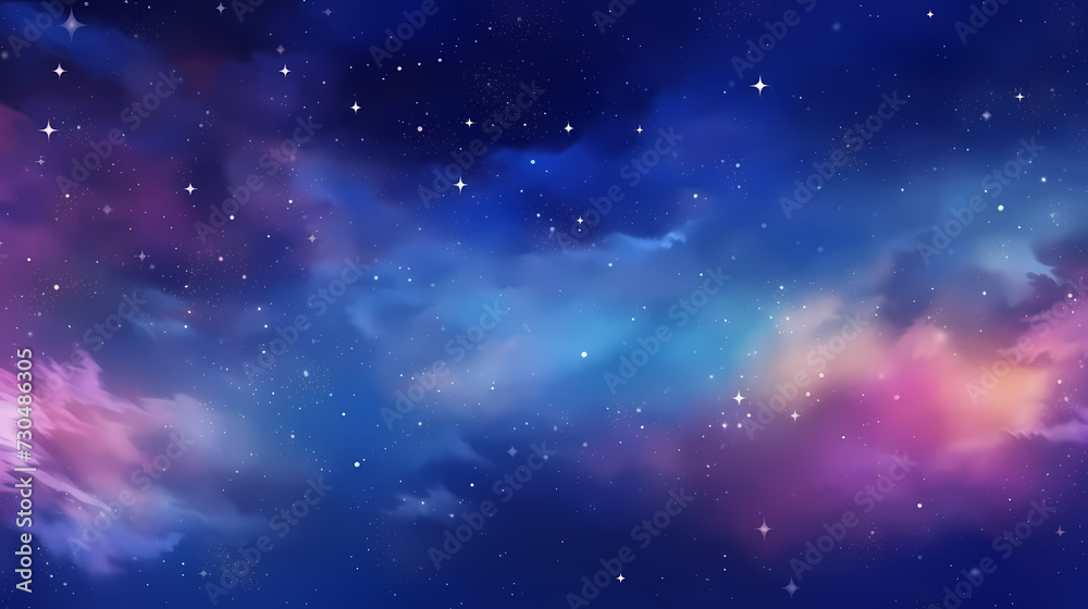 Gradient abstract stars background, starry night sky