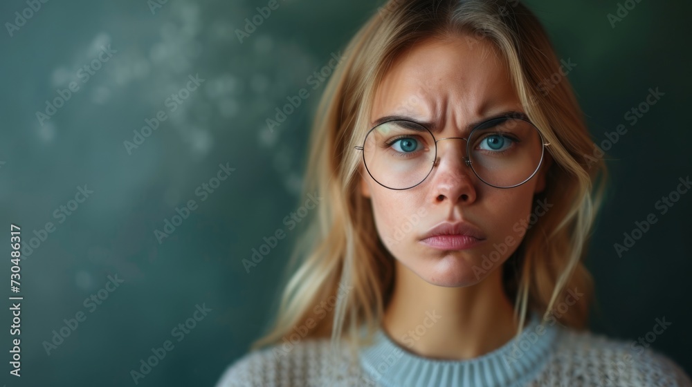 Fototapeta premium person who subtly transmits annoyance generative ai