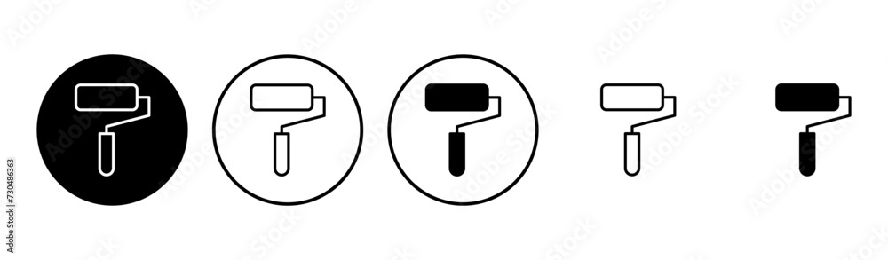 Paint icon set. paint brush icon vector. paint roller icon vector Paint icon set. paint brush icon vector. paint roller icon vector