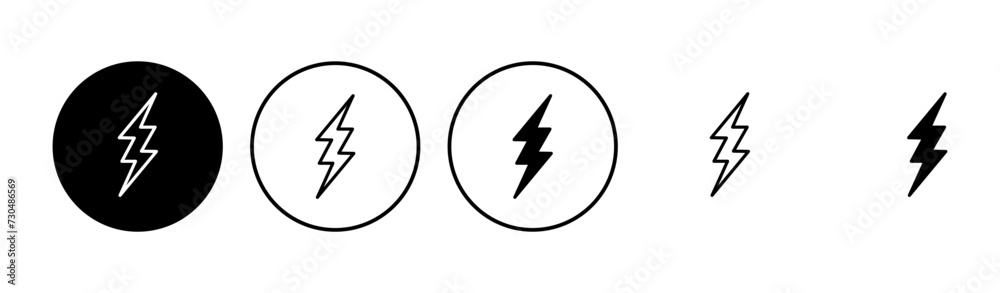 Lightning icon set. electric icon vector. power icon. energy sign Lightning icon set. electric icon vector. power icon. energy sign