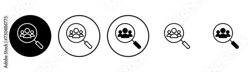 Hiring icon set. Search job vacancy icon. Human resources concept. Recruitment photo