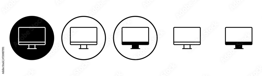 Computer icon set. computer monitor icon vector. Computer icon set. computer monitor icon vector.