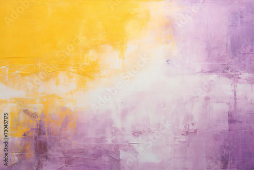Cool background material drawn with yellow and purple paint, Generative AI