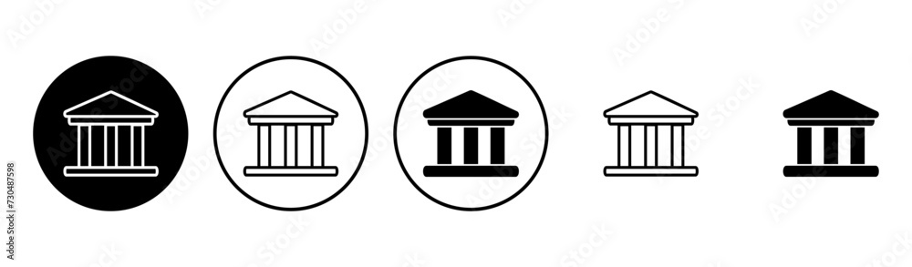 Bank icon set. bank vector icon, museum, university Bank icon set. bank vector icon, museum, university