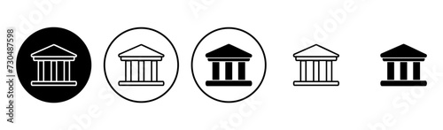Bank icon set. bank vector icon, museum, university photo