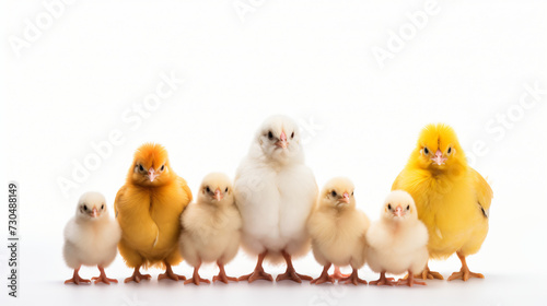 Chicken Family on White Background - Isolated Illustration