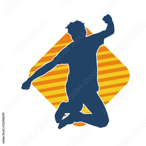 Silhouette of a male dancer in performing pose. Silhouette of a dancing man.
