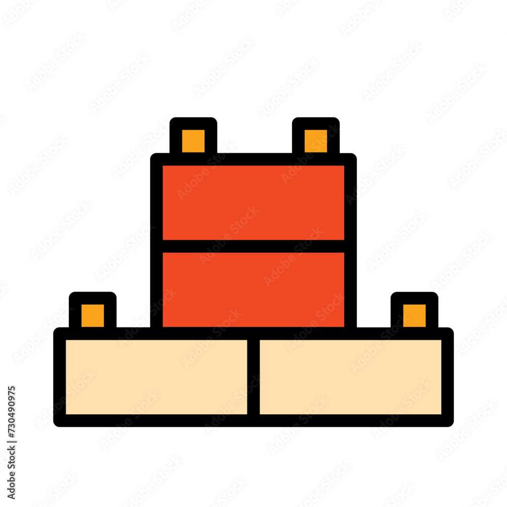 Bricks Stack Toys Filled Outline Icon Bricks Stack Toys Filled Outline Icon