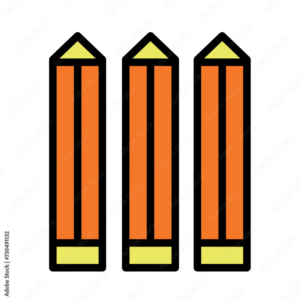 Obraz premium Kids Pencils Play Filled Outline Icon