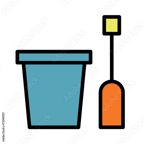 Sandbox Toys Bucket Filled Outline Icon
