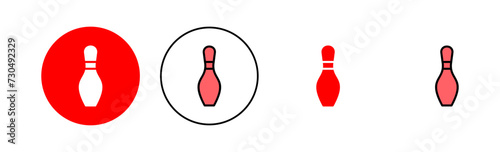 Bowling icon set illustration. bowling ball and pin sign and symbol.