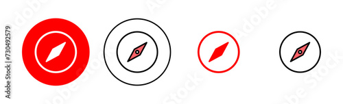 Free Download Compass icon set illustration. arrow compass icon sign and symbol - GFXLoad