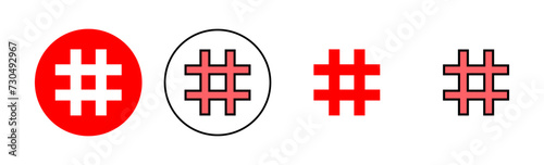 Hashtag icon set illustration. hashtag sign and symbol