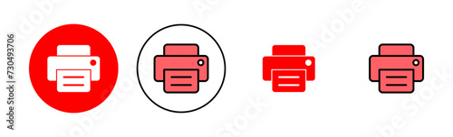 Print icon set illustration. printer sign and symbol