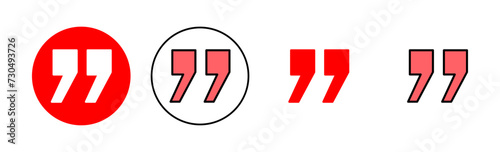 Quote icon set illustration. Quotation mark sign and symbol