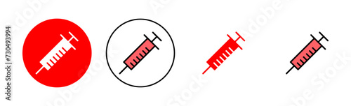 Syringe icon set illustration. injection sign and symbol. vaccine icon