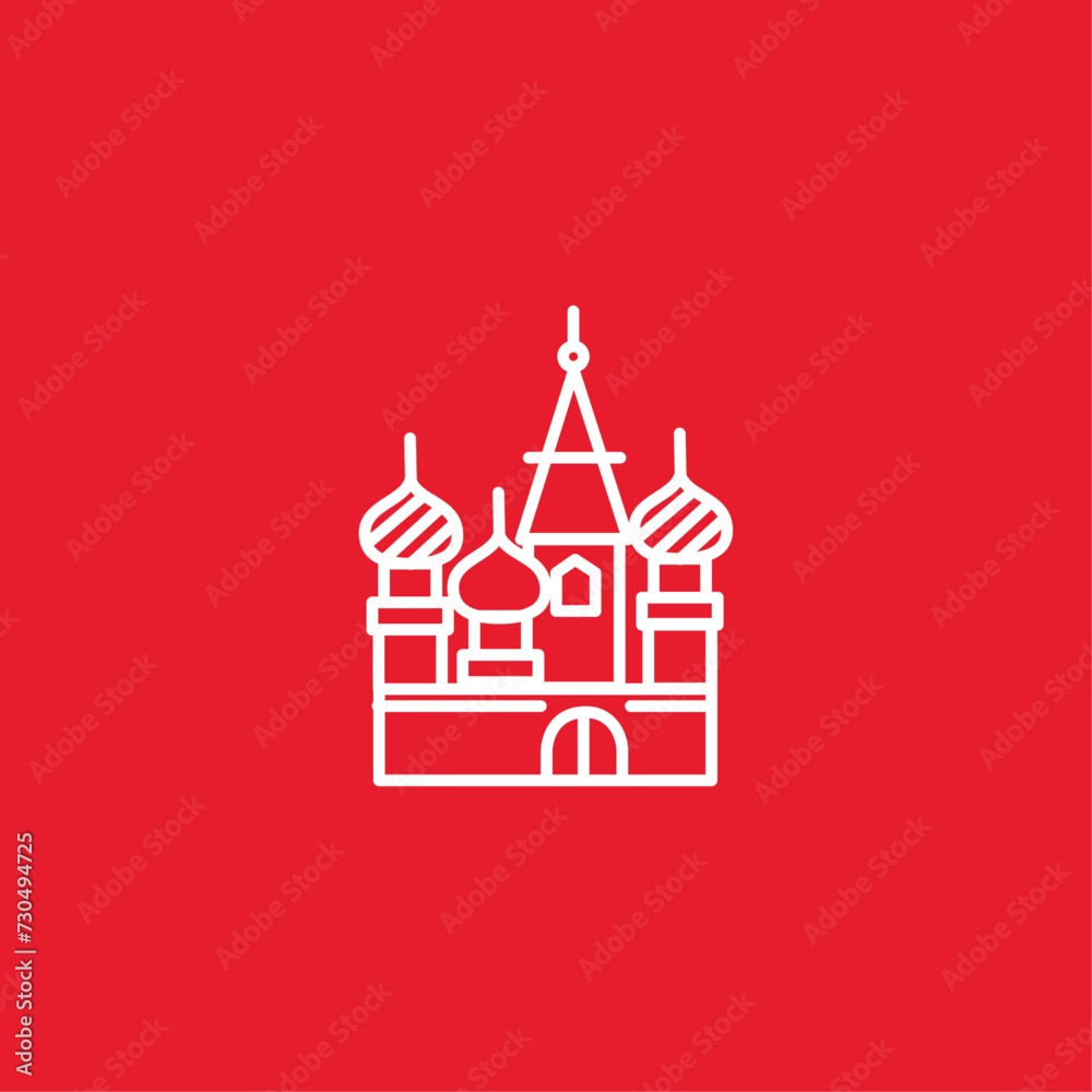 Saint Basil's Cathedral Moscow flat vector design