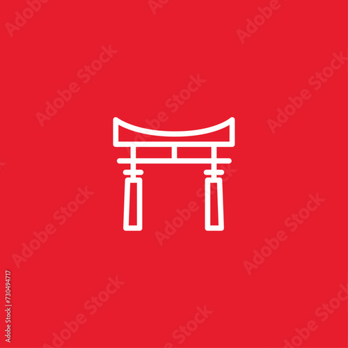 Torii Gate Tokyo flat vector design