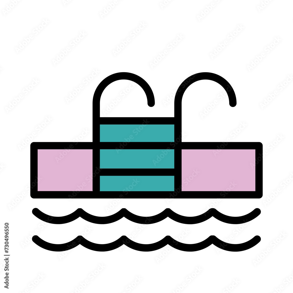 Swimming Pool Water Filled Outline Icon Swimming Pool Water Filled Outline Icon