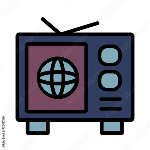 News Tv Press Filled Outline Icon