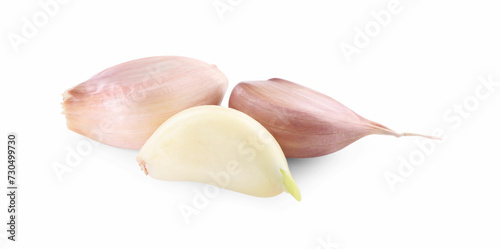 Cloves of fresh garlic isolated on white