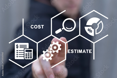 Obraz na płótnie Budget and financial planning concept. Annual income and cost estimate. Project cost estimation, calculate budget or resources to finish work, financial plan, invoice or tax, expense or loan concept. w salonie