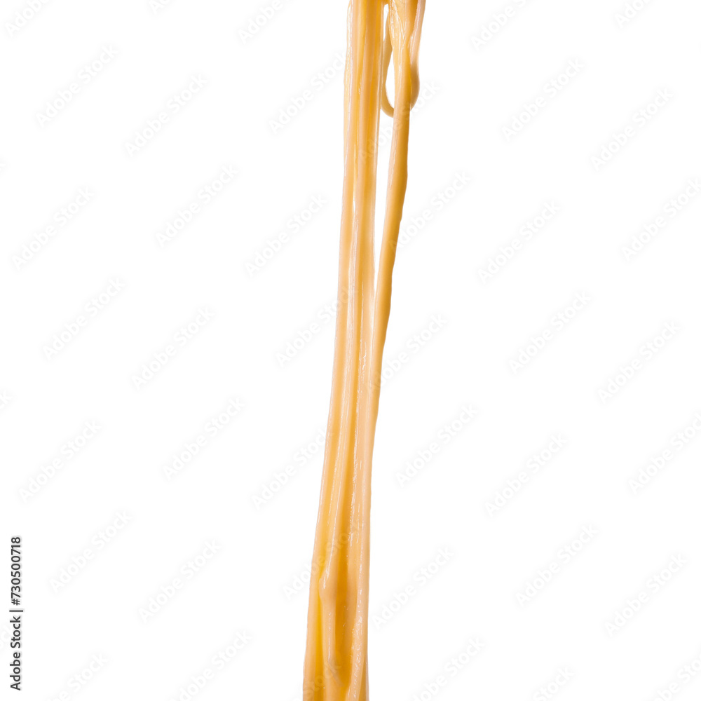 Stretching delicious melted cheese isolated on white Stretching delicious melted cheese isolated on white