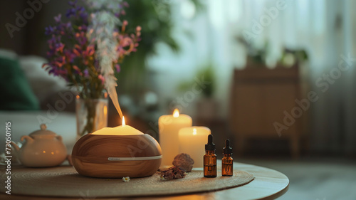 fragrant air humidifier and a tranquil spa room