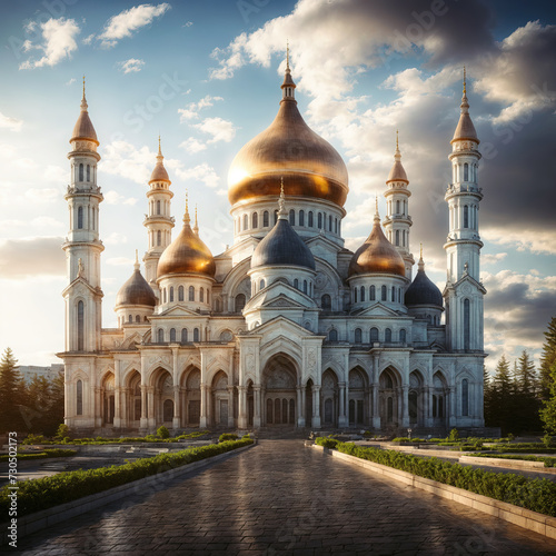 Mosque with golden domes