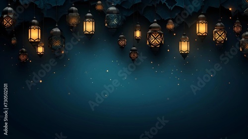 ramadan ornament lamp pattern background design photo