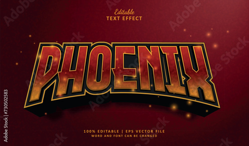 Phoenix Editable Text Effect Style 3d Esport