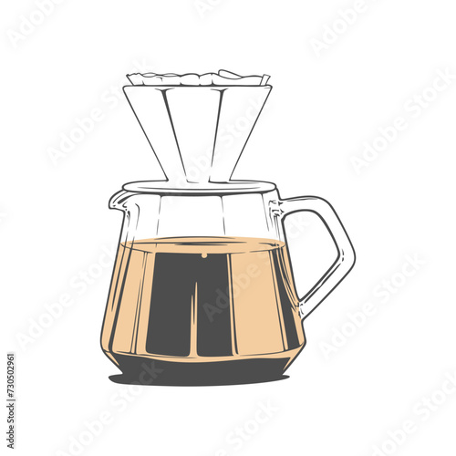 coffee dripper and glass pitcher