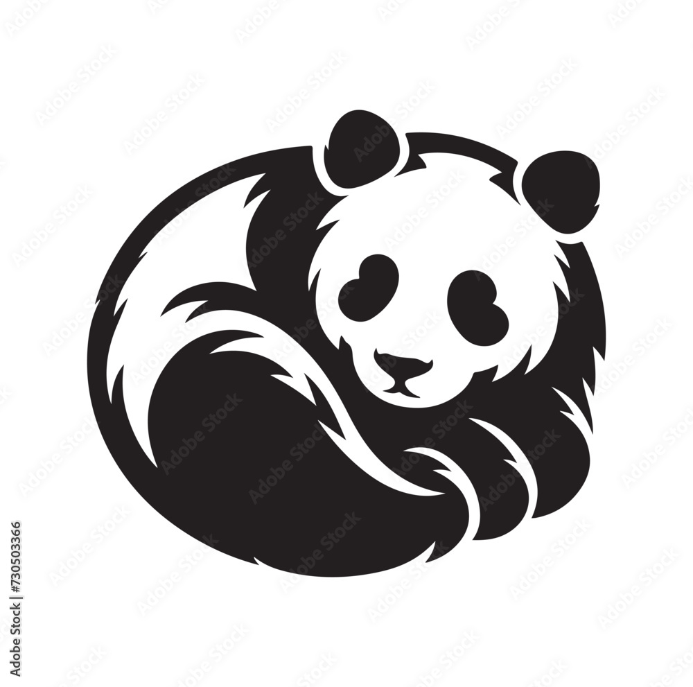 Panda vector illustration design silhouette style Panda vector illustration design silhouette style