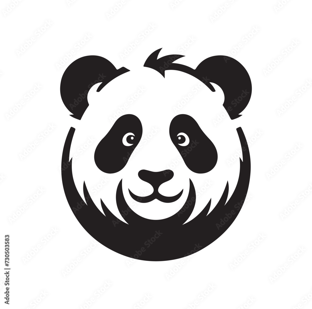 Panda vector illustration design silhouette style Panda vector illustration design silhouette style