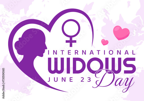 International Widows Day Vector Illustration on 23 June with Woman Mourns and Injustice Faced by Widow in Flat Cartoon Background Design