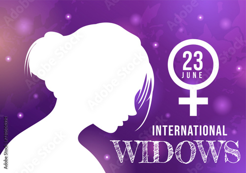 International Widows Day Vector Illustration on 23 June with Woman Mourns and Injustice Faced by Widow in Flat Cartoon Background Design