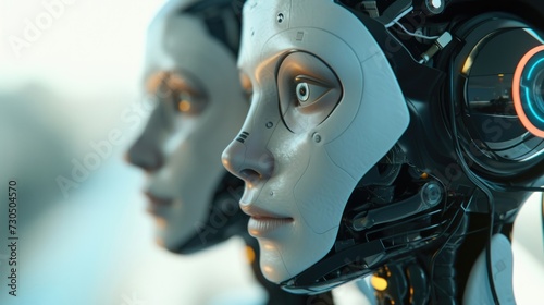 AI research focused on developing robots and cyborgs through 3D rendering, aimed at enhancing the future of human life. © OLGA