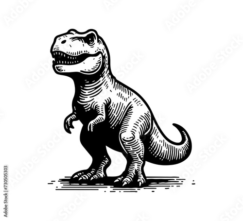 trex hand drawn vector illustration graphic asset