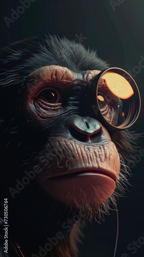 Cartoon digital avatar of a Ape with a Lens © Justlight