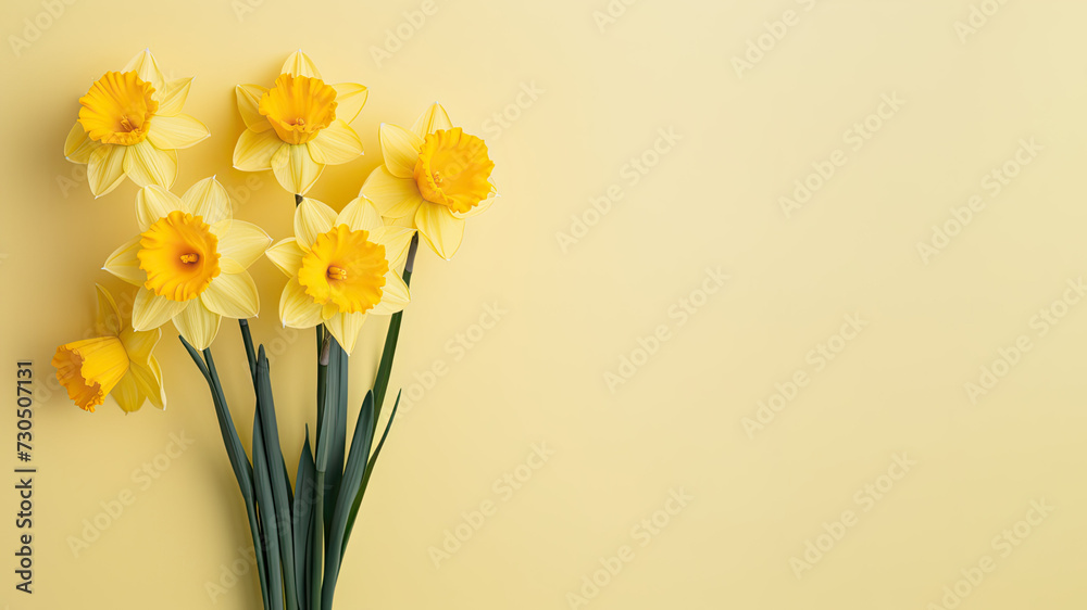 Daffodils with room for text created with Generative AI technology