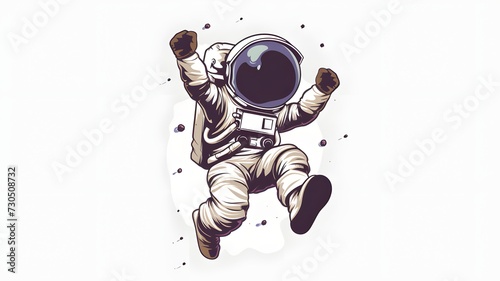 astronaut vector logo design illustration on white background © irawan