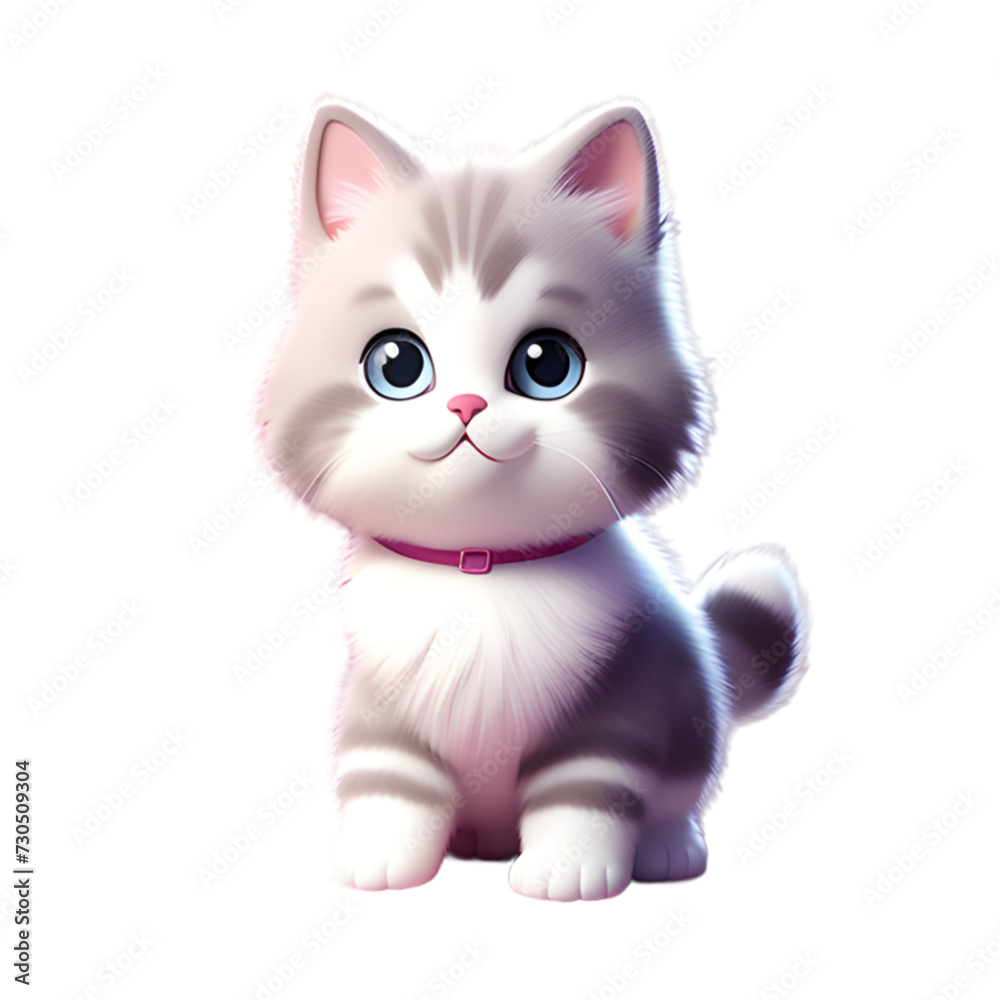 Fototapeta premium Birthday with cute cat and balloons. Generative AI